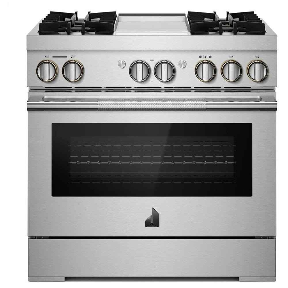 JennAir Noir JDSP548HM Dual Fuel Range, 6.3 cu. ft. Capacity, 48 inch Exterior Width, True Convection, 6 Burners, Self Clean, Double Oven, Stainless Steel Colour, Griddle