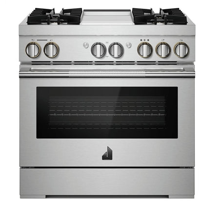 JennAir Noir JDSP548HM Dual Fuel Range, 6.3 cu. ft. Capacity, 48 inch Exterior Width, True Convection, 6 Burners, Self Clean, Double Oven, Stainless Steel Colour, Griddle