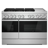 JennAir Noir JDSP548HM Dual Fuel Range, 6.3 cu. ft. Capacity, 48 inch Exterior Width, Dual Fan True Convection, 6 Burners, Self Clean, Double Oven, Stainless Steel colour
