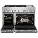 JennAir Noir JDSP548HM Dual Fuel Range, 6.3 cu. ft. Capacity, 48 inch Exterior Width, Dual Fan True Convection, 6 Burners, Self Clean, Double Oven, Stainless Steel colour