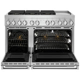 JennAir Noir JDSP548HM Dual Fuel Range, 6.3 cu. ft. Capacity, 48 inch Exterior Width, Dual Fan True Convection, 6 Burners, Self Clean, Double Oven, Stainless Steel colour