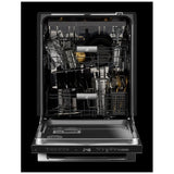JennAir Rise JDTS3924SL Dishwasher, 24 inch Exterior Width, 39 dB Decibel Level, Fully Integrated, Stainless Interior, 6 Wash Cycles, 14 Capacity (Place Settings), 3 Loading Racks, Stainless Steel colour