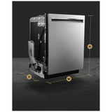 JennAir JDTS3924SP Dishwasher, 24 inch Exterior Width, 39 dB Decibel Level, Fully Integrated, Stainless Interior, 6 Wash Cycles, 14 Capacity (Place Settings), 3 Loading Racks, Stainless Steel colour