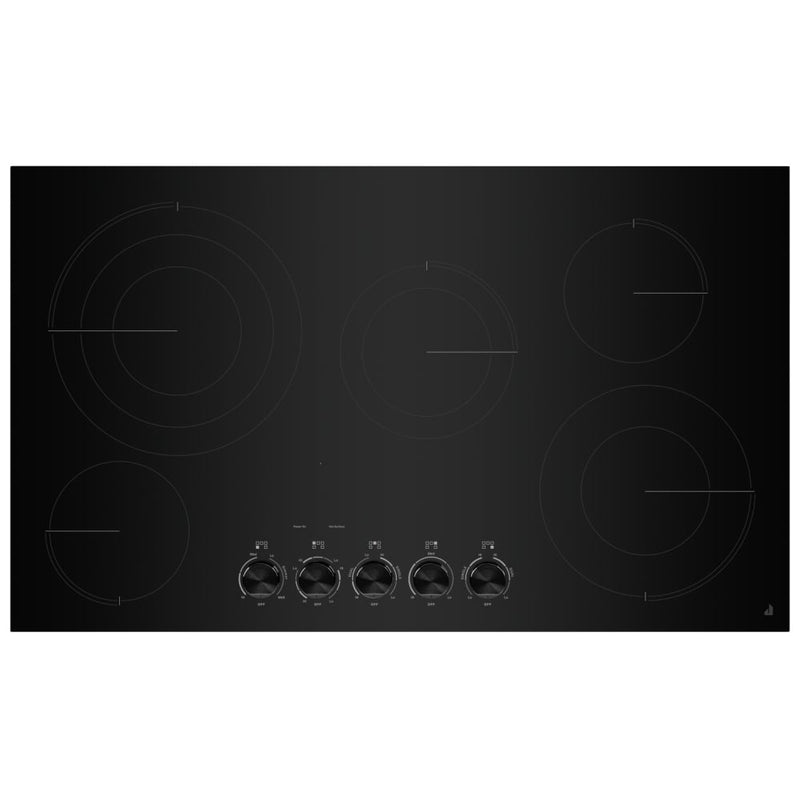 JennAir JEC3536HB Electric Cooktop, 36 inch Exterior Width, 5 Burners, 3,000 W Highest Element, Black colour