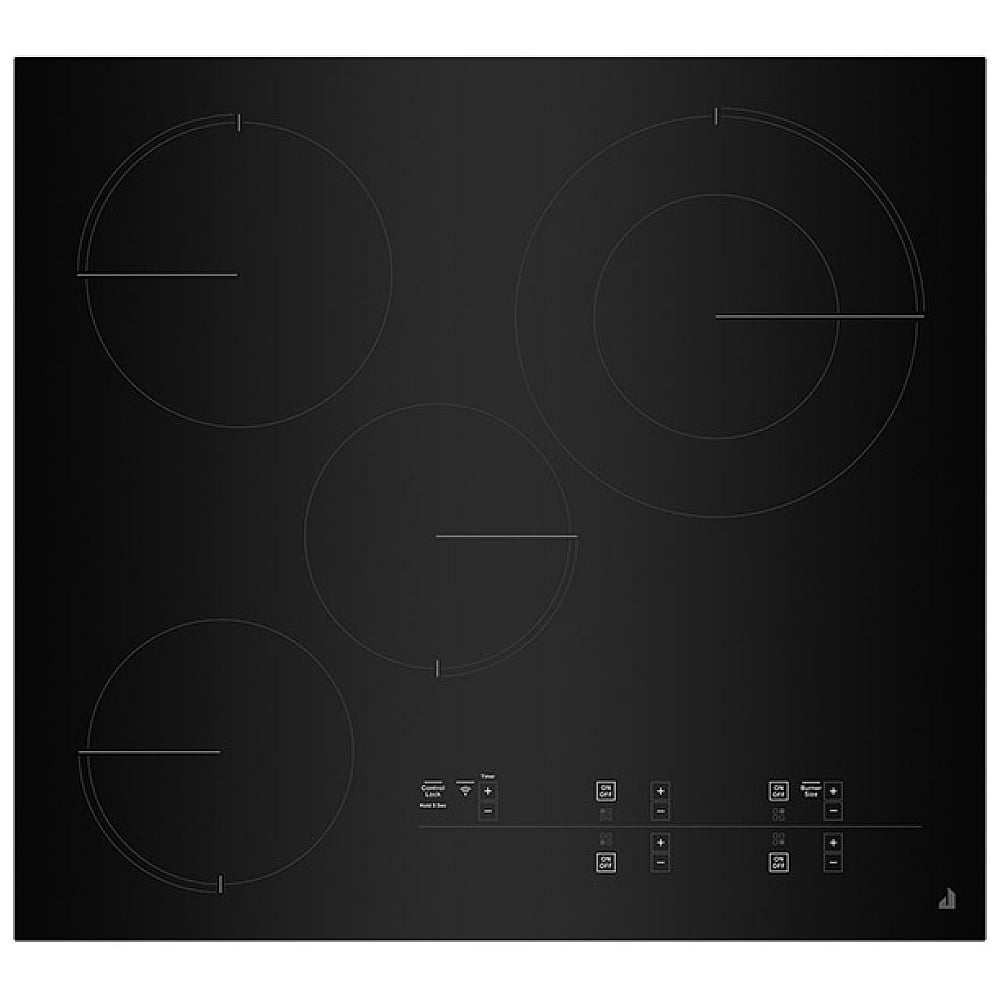 JennAir JEC4424KB Electric Cooktop, 24 inch Exterior Width, 4 Burners, 3,000 W Highest Element, Black colour