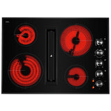 JennAir JED3430GB Electric Cooktop, 30 inch Exterior Width, 4 Burners, Downdraft, 3,000 W Highest Element, Black colour
