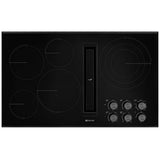 JennAir JED3536GB Electric Cooktop, 36 inch Exterior Width, 5 Burners, Downdraft, 3,000 W Highest Element, Black colour