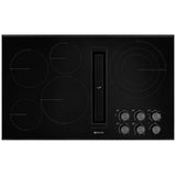 JennAir JED3536GB Electric Cooktop, 36 inch Exterior Width, 5 Burners, Downdraft, 3,000 W Highest Element, Black colour