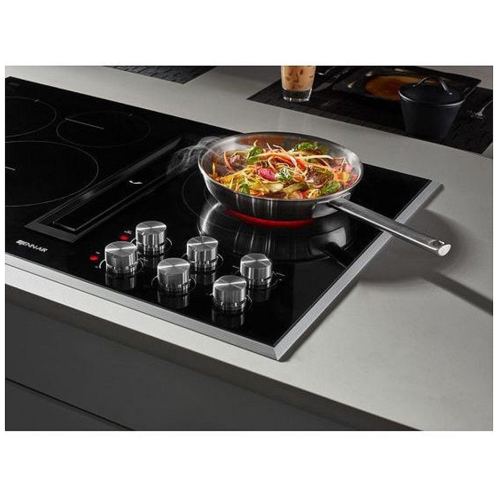 JennAir Euro Style JED3536GS Electric Cooktop, 36 inch Exterior Width, 5 Burners, Downdraft, 3,000 Watts Highest Burner Element, Black colour Downdraft Cooktop