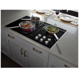 JennAir Euro Style JED3536GS Electric Cooktop, 36 inch Exterior Width, 5 Burners, Downdraft, 3,000 W Highest Element, Black colour