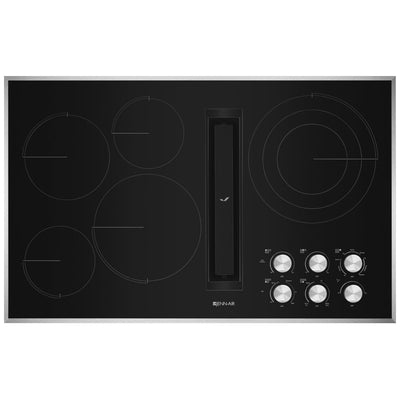 JennAir Euro Style JED3536GS Electric Cooktop, 36 inch Exterior Width, 5 Burners, Downdraft, 3,000 Watts Highest Burner Element, Black colour Downdraft Cooktop