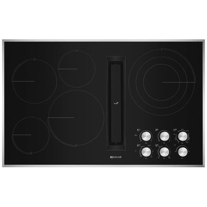JennAir Euro Style JED3536GS Electric Cooktop, 36 inch Exterior Width, 5 Burners, Downdraft, 3,000 Watts Highest Burner Element, Black colour Downdraft Cooktop