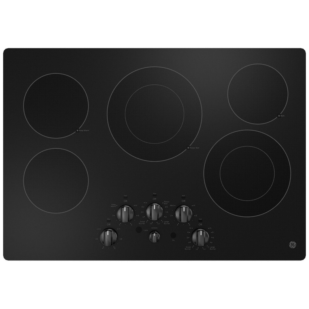 GE JEP5030DTBB Electric Cooktop, 30 inch Exterior Width, 5 Burners, Black colour