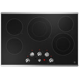 GE JEP5030STSS Electric Cooktop, 30 inch Exterior Width, 5 Burners, 3,100 W Highest Element, Black colour
