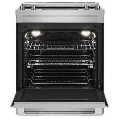 JennAir JES1450ML Electric Range, 7.1 cu. ft. Capacity, 30 inch Exterior Width, True Convection, 5 Burners, Oven Drawer, Air Fry, Self Clean, 3,200 Watts Highest Burner Element