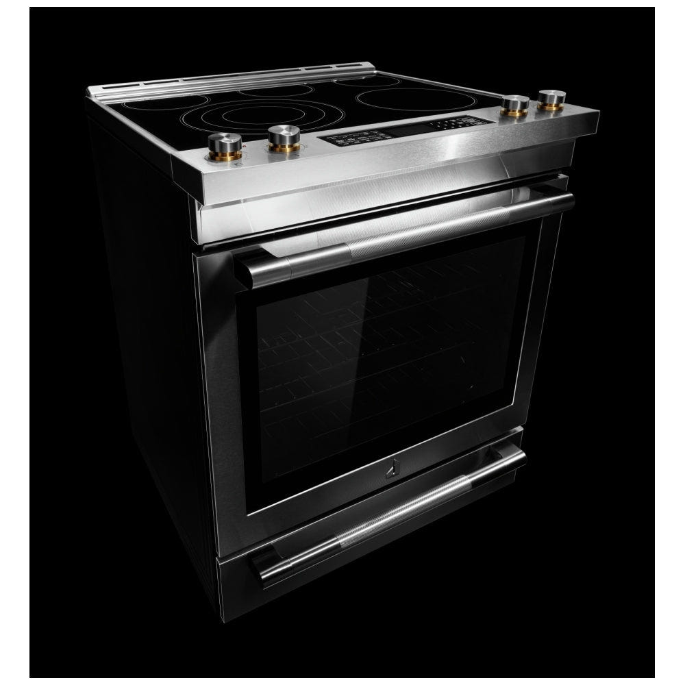 JennAir JES1450ML Electric Range, 7.1 cu. ft. Capacity, 30 inch Exterior Width, True Convection, 5 Burners, Oven Drawer, Air Fry, Self Clean, 3,200 Watts Highest Burner Element