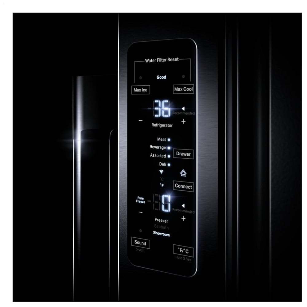 JennAir Rise JFFCC72EHL Counter Depth French Door Refrigerator, 36 inch Width, 23.8 cu. ft. Capacity, Counter Depth, Water Dispenser (Exterior), Ice Dispenser (Thru Door), Stainless Steel colour