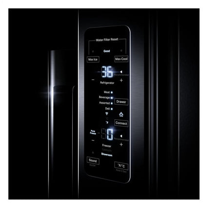 JennAir Rise JFFCC72EHL Counter Depth French Door Refrigerator, 36 inch Width, 23.8 cu. ft. Capacity, Counter Depth, Water Dispenser (Exterior), Ice Dispenser (Thru Door), Stainless Steel colour