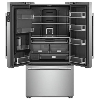 JennAir Rise JFFCC72EHL Counter Depth French Door Refrigerator, 36 inch Width, 23.8 cu. ft. Capacity, Counter Depth, Water Dispenser (Exterior), Ice Dispenser (Thru Door), Stainless Steel colour