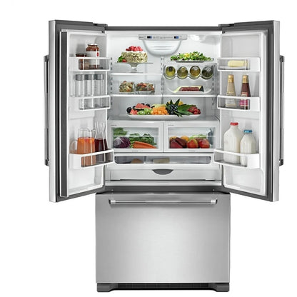 JennAir Rise JFFCF72DKL Counter Depth French Door Refrigerator, 36 inch Width, 21.9 cu. ft. Capacity, Counter Depth, Water Dispenser (Interior), Ice Dispenser (Freezer Located), Stainless Steel colour
