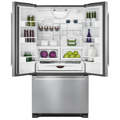 JennAir JFFCF72DKM French Door Refrigerator, 36 inch Width, 21.9 cu. ft. Capacity, Counter Depth, Water Dispenser (Interior), Ice Dispenser (Freezer Located), Stainless Steel colour