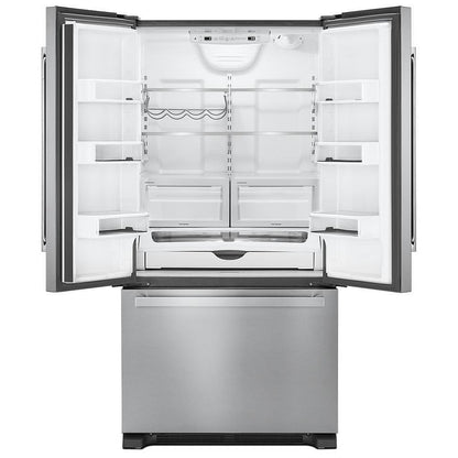 JennAir JFFCF72DKM French Door Refrigerator, 36 inch Width, 21.9 cu. ft. Capacity, Counter Depth, Water Dispenser (Interior), Ice Dispenser (Freezer Located), Stainless Steel colour