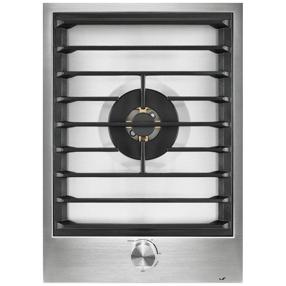 JennAir Euro Style JGC3115GS Gas Cooktop, 15 inch Exterior Width, 1 Burners, 20,000 BTU Highest Burner, Stainless Steel colour