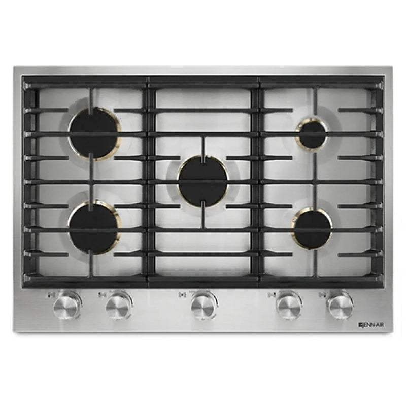 JennAir Euro Style JGC3530GS Gas Cooktop, 30 inch Exterior Width, 5 Burners, 20,000 BTU Highest Burner, Stainless Steel colour