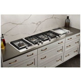 JennAir Euro Style JGC3536GS Gas Cooktop, 36 inch Exterior Width, 5 Burners, 20,000 BTU Highest Burner, Stainless Steel colour