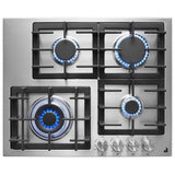 JennAir JGCK424PS Gas Cooktop, 24 inch Exterior Width, 4 Burners, 18,000 BTU Highest Burner, Stainless Steel colour