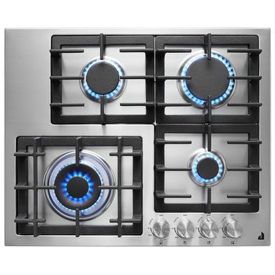 JennAir JGCK424PS Gas Cooktop, 24 inch Exterior Width, 4 Burners, 18,000 BTU