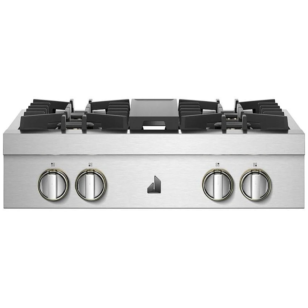 JennAir Rise JGCP430HL Ga Cooktop, 30 inch Exterior Width, 4 Burners, 20,000 BTU Highest Burner, Stainless Steel colour