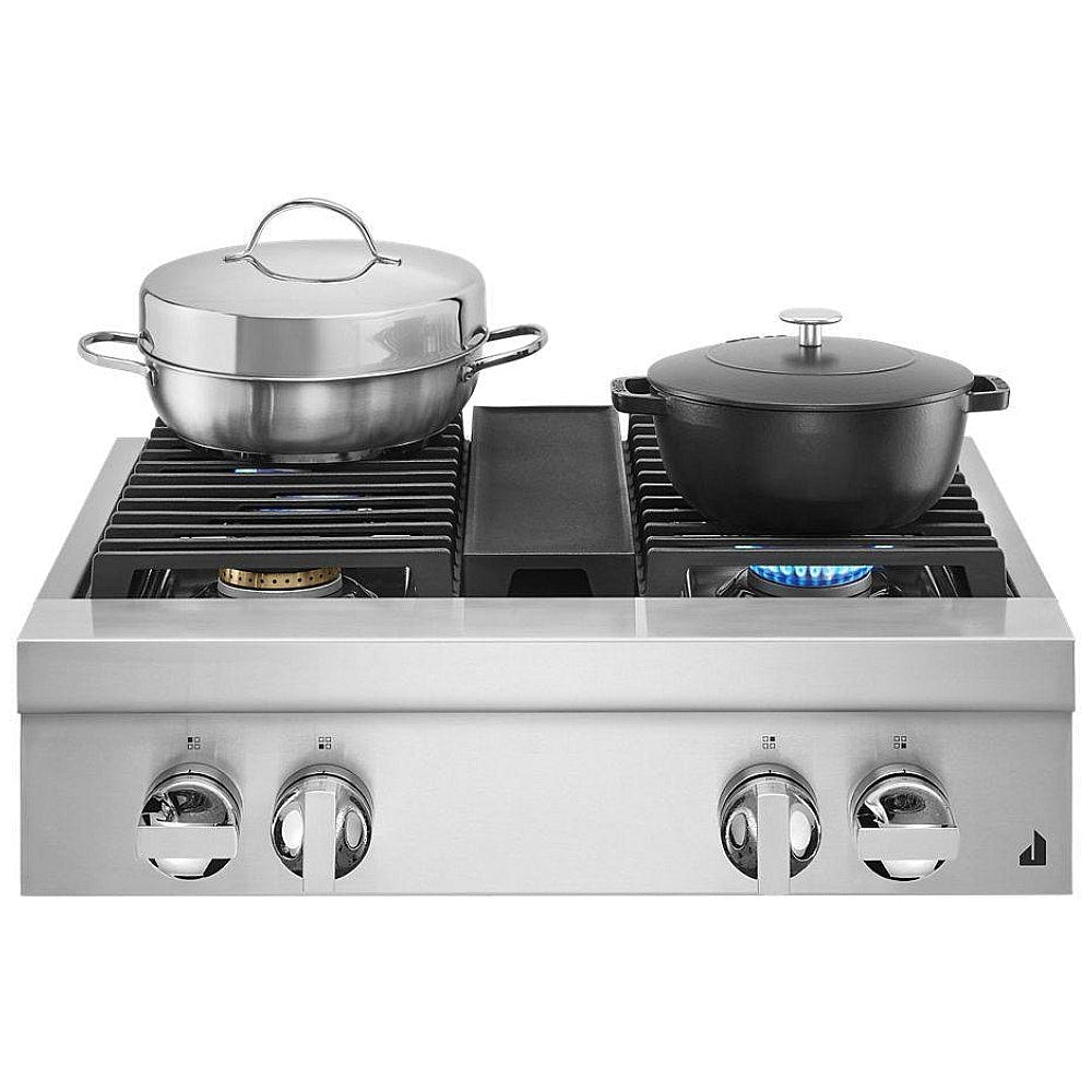 JennAir Noir JGCP430HM Ga Cooktop, 30 inch Exterior Width, 4 Burners, 20,000 BTU Highest Burner, Stainless Steel colour