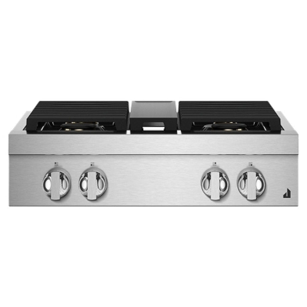 JennAir Noir JGCP430HM Ga Cooktop, 30 inch Exterior Width, 4 Burners, 20,000 BTU Highest Burner, Stainless Steel colour
