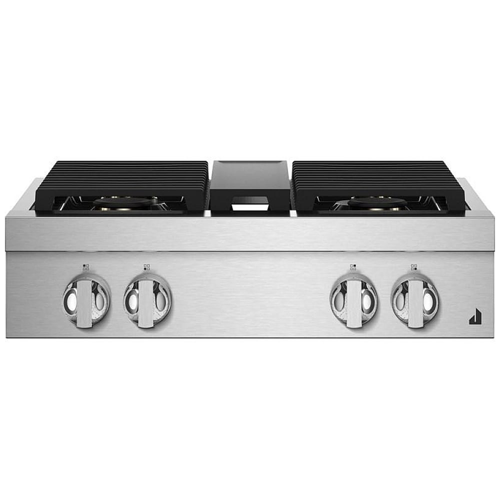 JennAir Noir JGCP430HM Ga Cooktop, 30 inch Exterior Width, 4 Burners, 20,000 BTU Highest Burner, Stainless Steel colour
