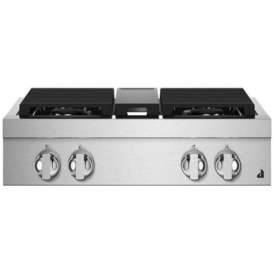 JennAir Noir JGCP430HM Ga Cooktop, 30 inch Exterior Width, 4 Burners, 20,000 BTU Highest Burner, Stainless Steel colour