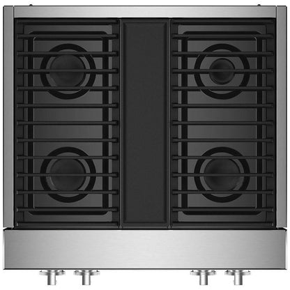 JennAir Noir JGCP430HM Ga Cooktop, 30 inch Exterior Width, 4 Burners, 20,000 BTU Highest Burner, Stainless Steel colour
