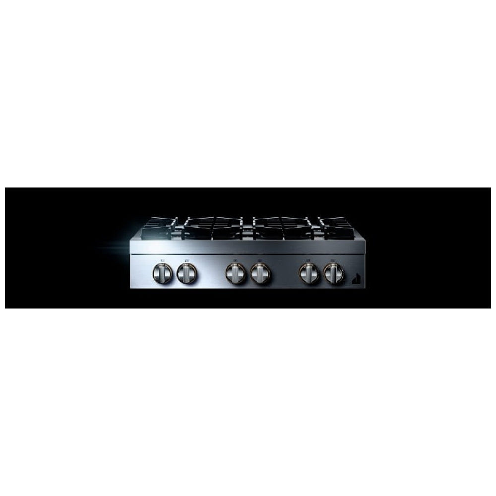 JennAir Rise JGCP436HL Ga Cooktop, 36 inch Exterior Width, 6 Burners, 20,000 BTU Highest Burner, Stainless Steel colour