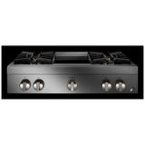 JennAir Rise JGCP536HL Gas Cooktop, 36 inch Exterior Width, 5 Burners, 20,000 BTU Highest Burner, Stainless Steel colour