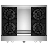 JennAir Rise JGCP536HL Gas Cooktop, 36 inch Exterior Width, 5 Burners, 20,000 BTU Highest Burner, Stainless Steel colour