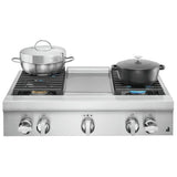 JennAir Noir JGCP536HM Gas Cooktop, 36 inch Exterior Width, 5 Burners, 20,000 BTU Highest Burner, Stainless Steel colour