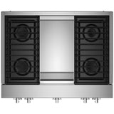 JennAir Noir JGCP536HM Gas Cooktop, 36 inch Exterior Width, 5 Burners, 20,000 BTU Highest Burner, Stainless Steel colour