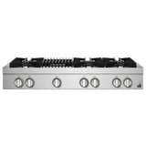 JennAir Rise JGCP648HL Gas Cooktop, 48 inch Exterior Width, 6 Burners, 20,000 BTU Highest Burner, Stainless Steel colour