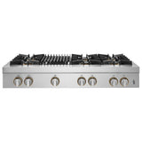JennAir Rise JGCP648HL Gas Cooktop, 48 inch Exterior Width, 6 Burners, 20,000 BTU Highest Burner, Stainless Steel colour