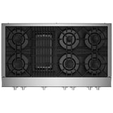 JennAir Rise JGCP648HL Gas Cooktop, 48 inch Exterior Width, 6 Burners, 20,000 BTU Highest Burner, Stainless Steel colour
