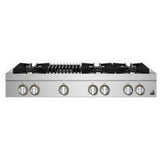 JennAir Rise JGCP648HL Gas Cooktop, 48 inch Exterior Width, 6 Burners, 20,000 BTU Highest Burner, Stainless Steel colour