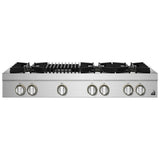 JennAir Rise JGCP648HL Gas Cooktop, 48 inch Exterior Width, 6 Burners, 20,000 BTU Highest Burner, Stainless Steel colour