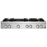 JennAir Rise JGCP648HL Gas Cooktop, 48 inch Exterior Width, 6 Burners, 20,000 BTU Highest Burner, Stainless Steel colour