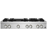 JennAir Rise JGCP648HL Gas Cooktop, 48 inch Exterior Width, 6 Burners, 20,000 BTU Highest Burner, Stainless Steel colour