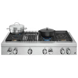 JennAir Noir JGCP648HM Gas Cooktop, 48 inch Exterior Width, 6 Burners, 20,000 BTU Highest Burner, Stainless Steel colour